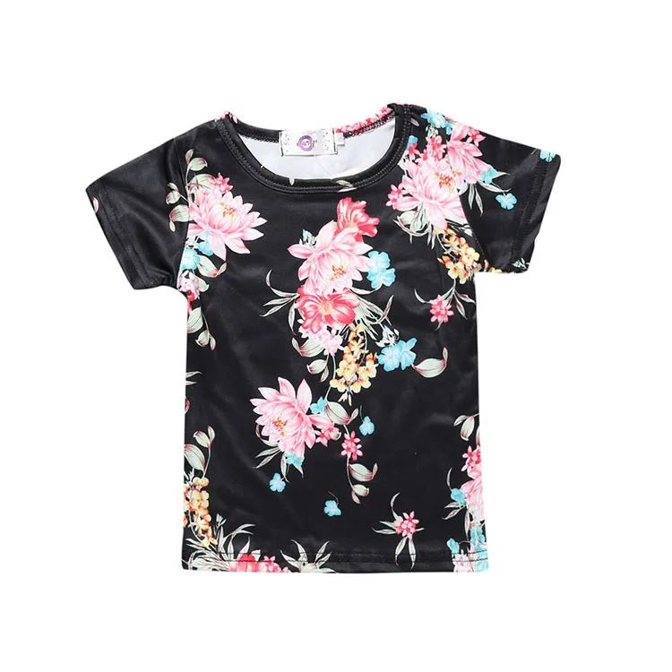 Kids fashionable clothing floral girls boutique clothing summer korean dress clothing for girls