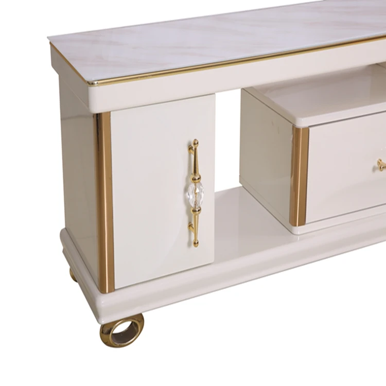 
wholesale custom design fashion cream tv cabinet bench small tv stand furniture 