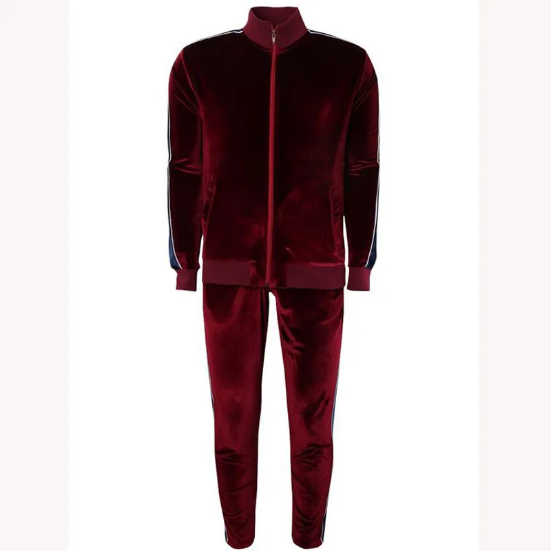 Custom best price velour mens tracksuit for sports wear