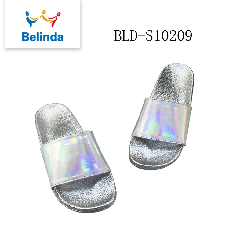 Ladies Slides Oem Women Shoes Design Print Logo Custom PU Slipper