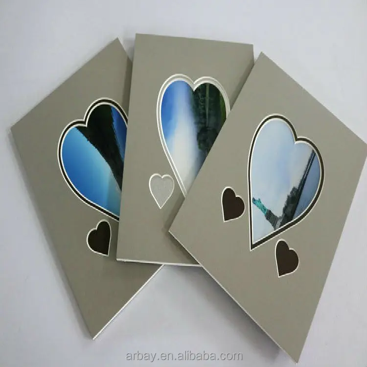 
High quality hot sale heart-shaped wooden picture photo frame matboard 