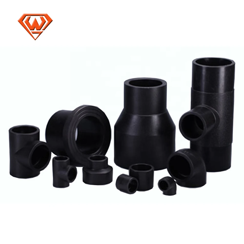 Fitting Names Pipe Plastic Black 3 way thread street fittings PE Pipe Elbow  Coupling Fusion Jointed Fittings PVC