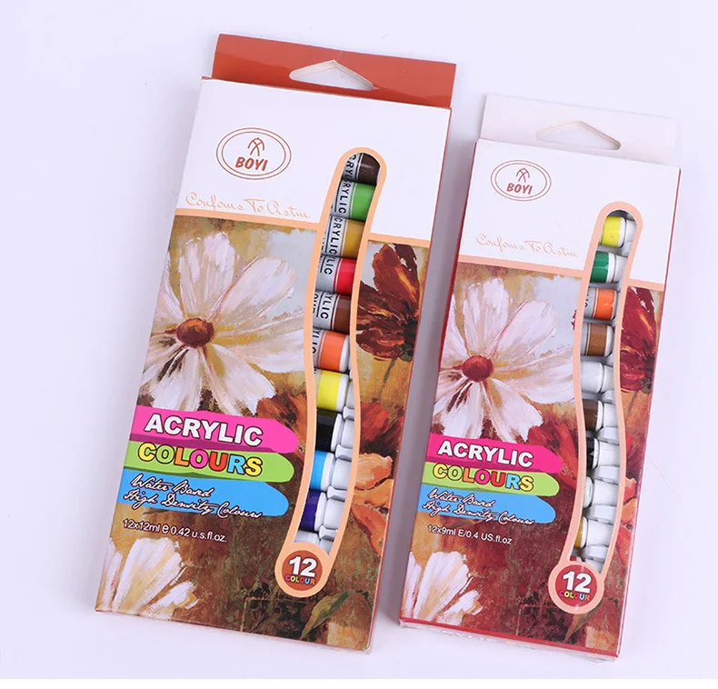 
Non toxic And Vibrant Colors Acrylic Paint 12color 9/12ml Sets for Children 