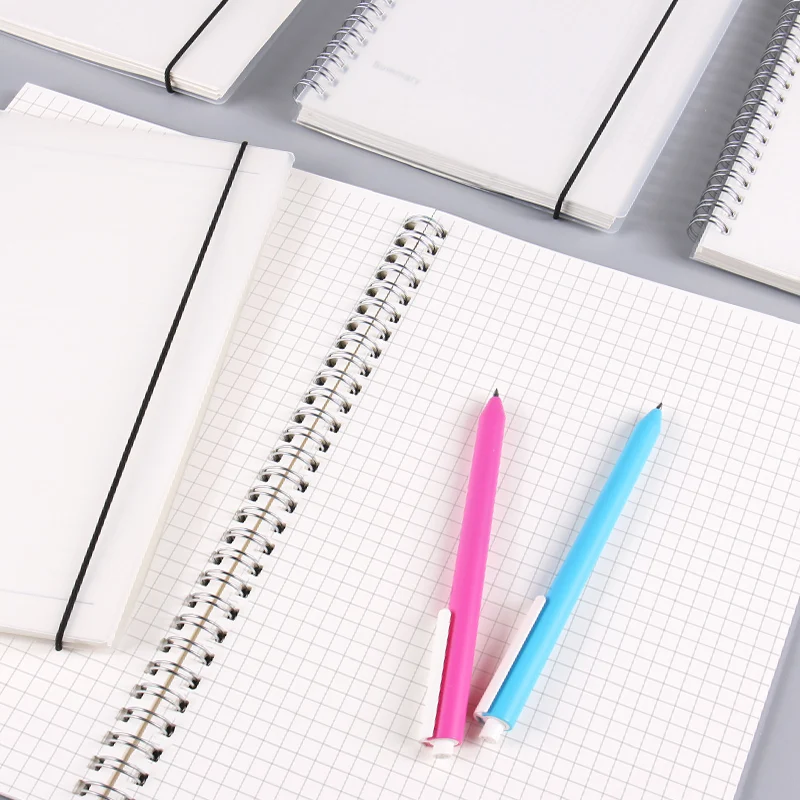 pp hardcover spiral journal pocket notebook A6 with  square/lined/blank pages custom logo elastic bound spiral notebook