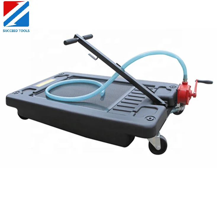 70L Low Profile Light Weight Waste Oil Drain Tank Cart Truck Oil Drainer