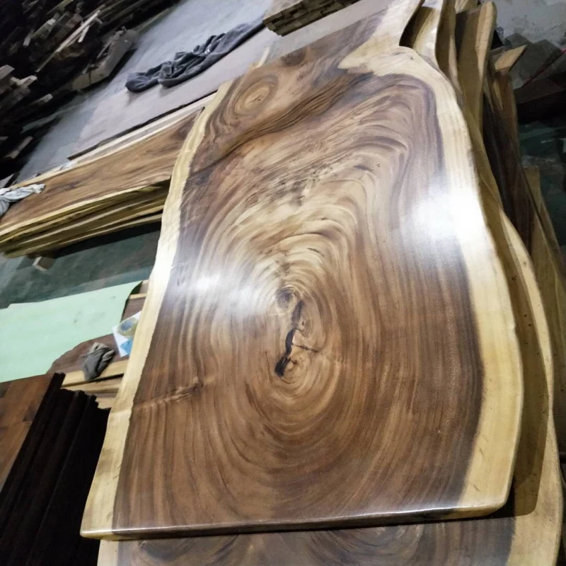 Luxury style top grade suar wood solid slab dining table top