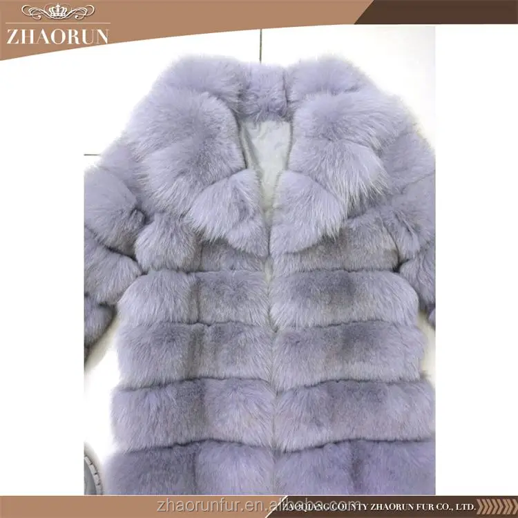Fashion  Winter Women  Long  Fox Fur Coat Jacket  Elegent Real Fox Fur Parka