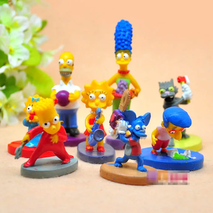 8 Pieces Simpsons Family 2 5CM High Dolls Action Figures ToysTA0038