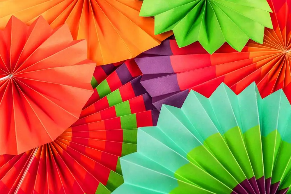 
colorful Paper Fans fiesta/Cinco De Mayo /Carnival/ Rainbow Color Kids Party Hanging Decoration Supplies For party&Events 