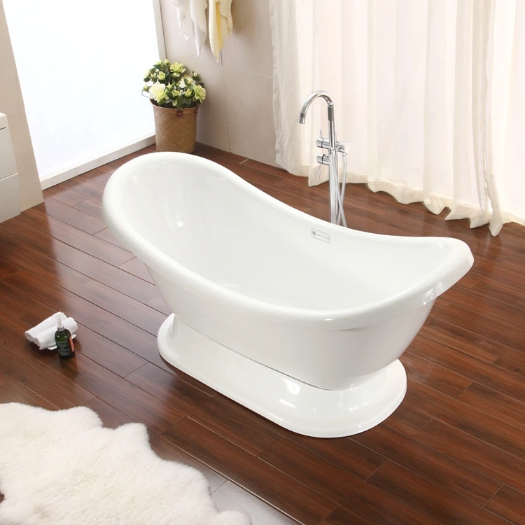 Pedestal Freestanding Acrylic Bath Tub With Base