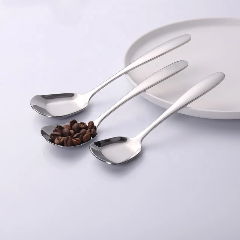 Новинка квадратная металлическая ложка 304 десертная из нержавеющей стали