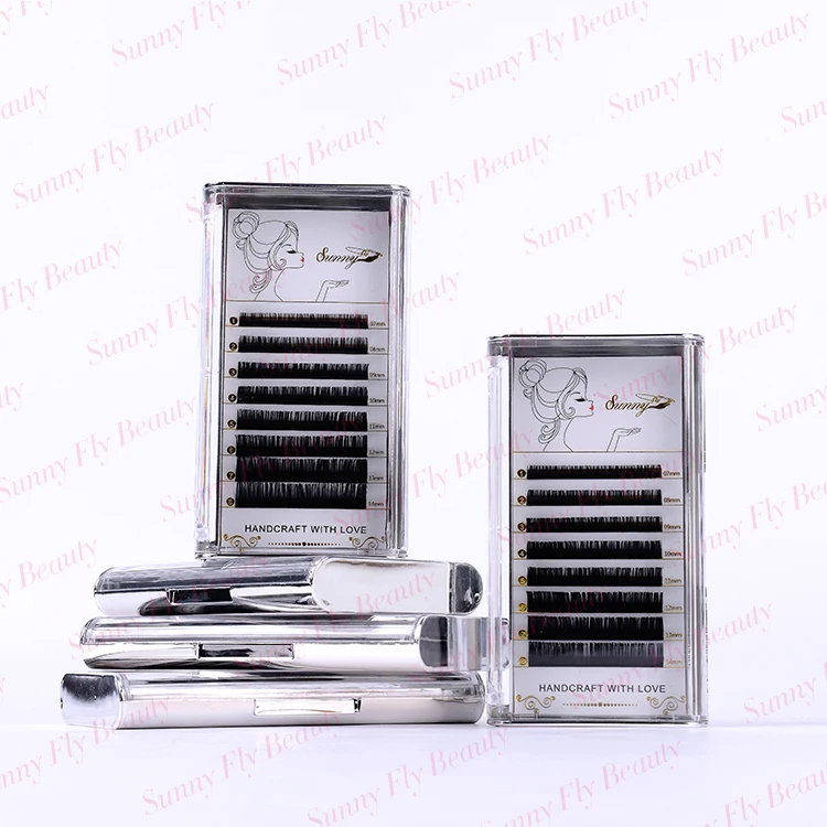 
Custom package false popular eye lash extension box clear plastic case 