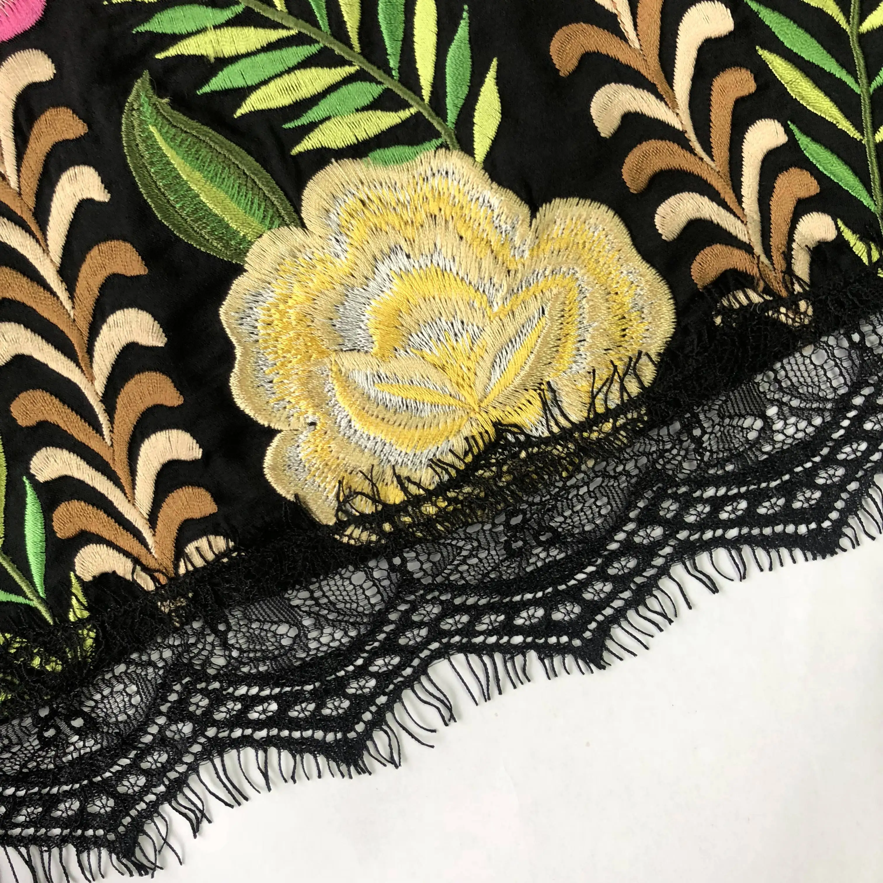 16mm Silk Stretch Satin Stone Washed Front Embroidery Short Sleeve Graceful Skirts for Women