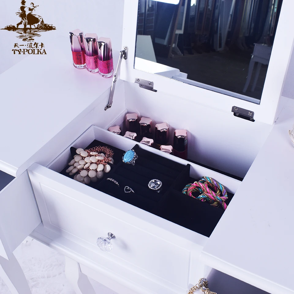 
Bedroom Furniture Vanity Modern Corner Dressing Table With Mirror 