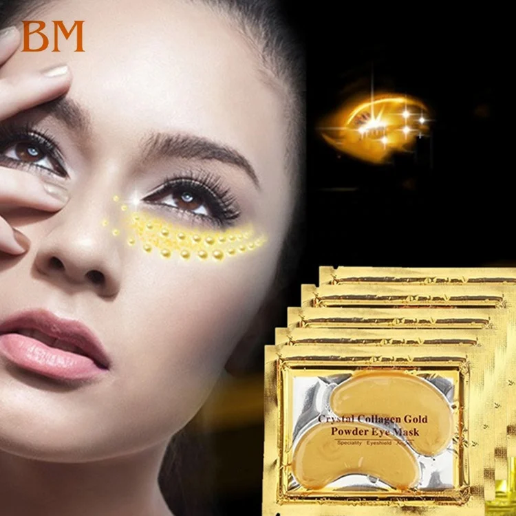 High Quality Reduce Dark Circles, Puffiness, Wrinkles 24K Gold Eye Mask Powder Crystal Gel Collagen Eye Pads