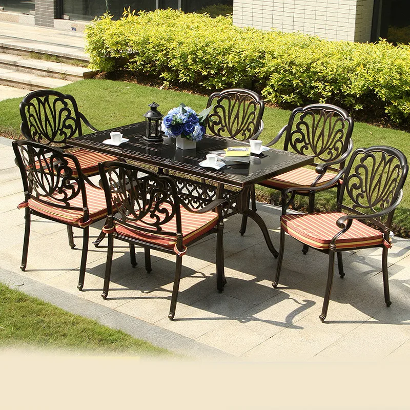 
New modern and vintage style metal outdoor furniture aluminum table chair set patio garden pool furniture leisure coffee relax 