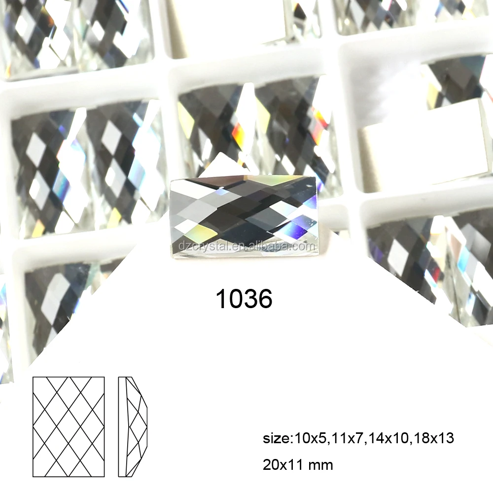 Оптовая продажа, Прямоугольные Стеклянные зеркальные Кристальные бусины с плоской задней поверхностью