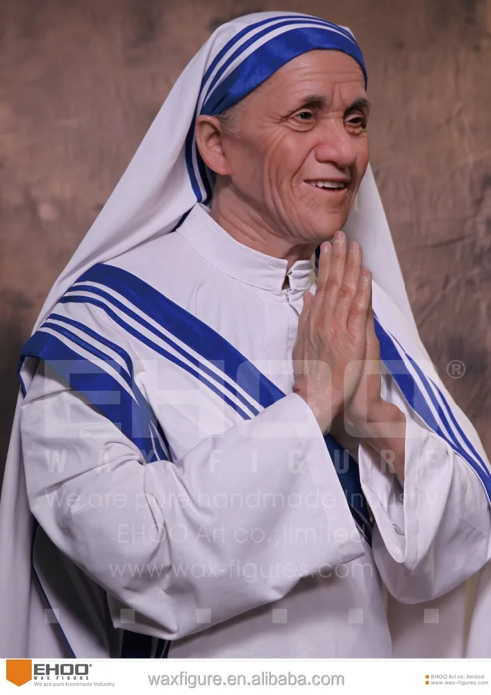 Life Size Celebrity Silicone Mother Teresa Wax Statue For Sale