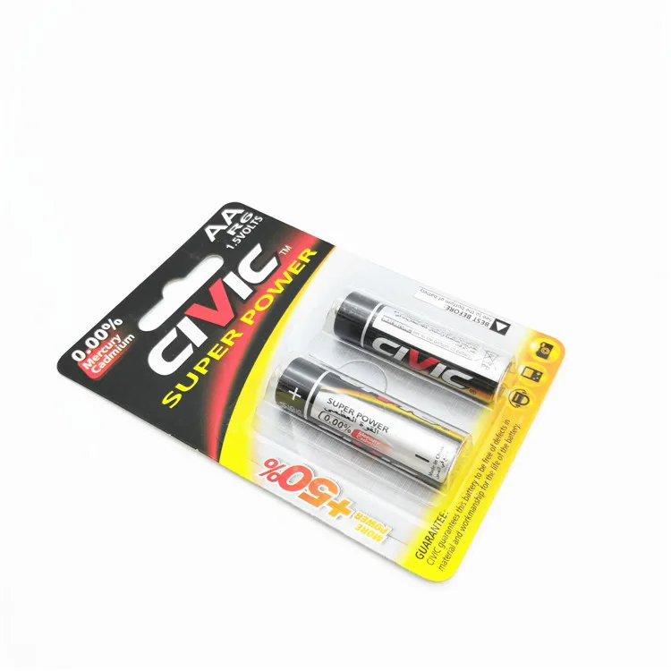 No.5 Battery Civic 1.5V Heavy Duty Zinc Carbon Size R6 AA UM3 for Wireless Mouse