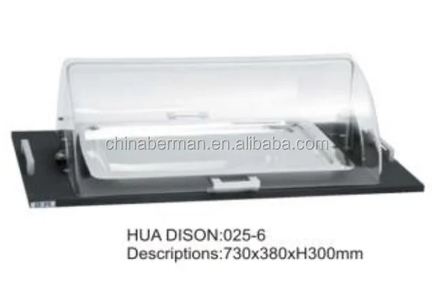 Restaurant & Hotel Supplies food serving acrylic dome wood bread display stand, acrylic bread display case