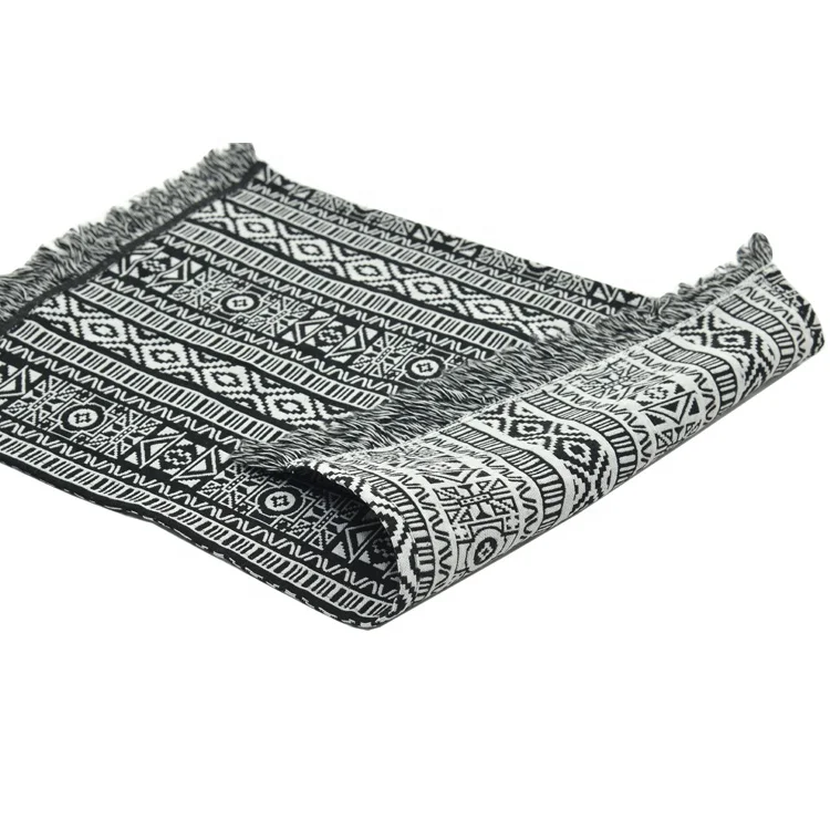 
Wholesale home textile fringes black placemats printed woven fabric table mat placemat dining mat plate mat 