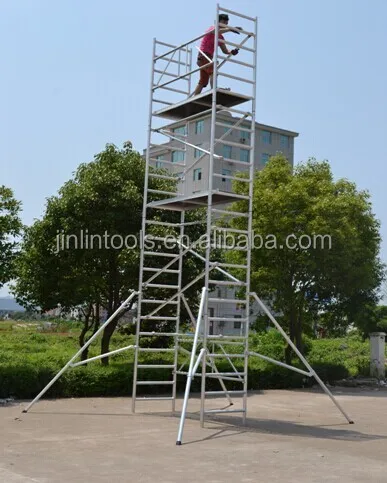 7 meter 4 floor adjustable folding aluminum builder scaffolding 4 wheel