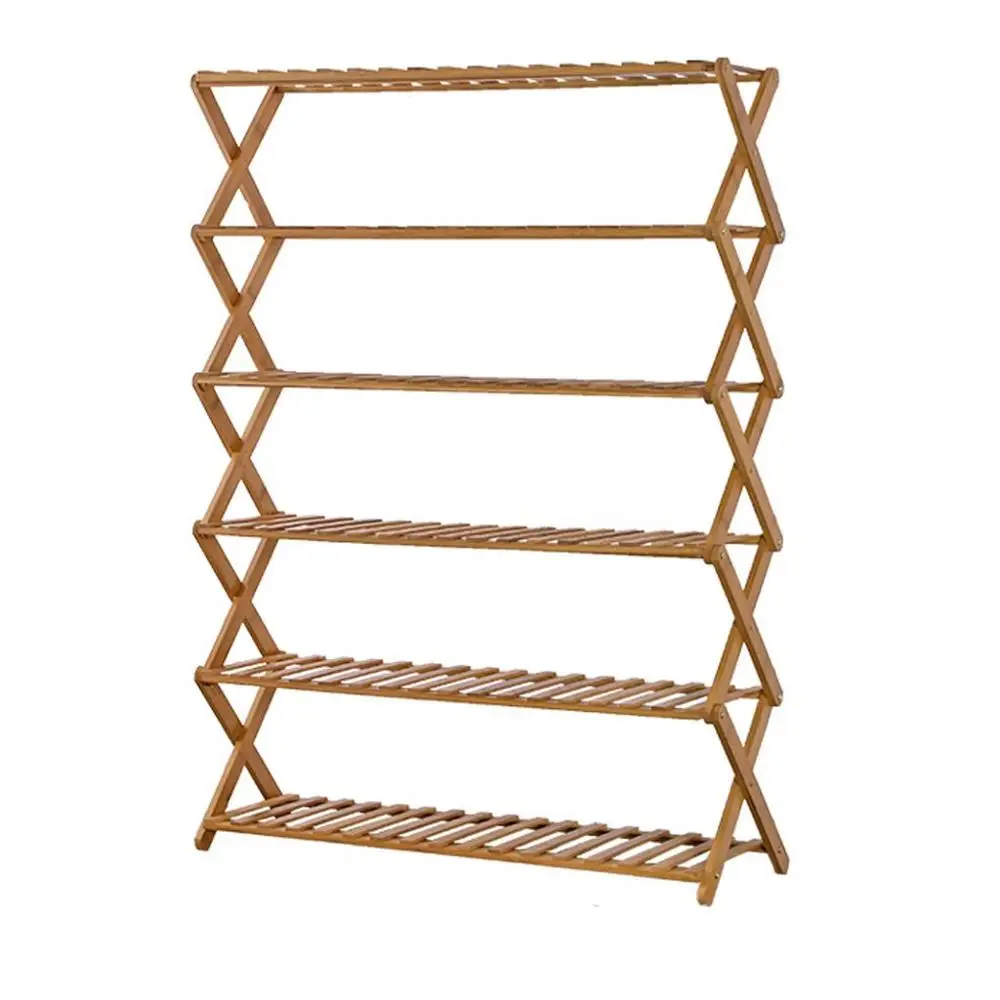 Flower Stand Multi-Tier Bamboo Flower Foldable Rack Indoor and Outdoor Flower Pot Shelf