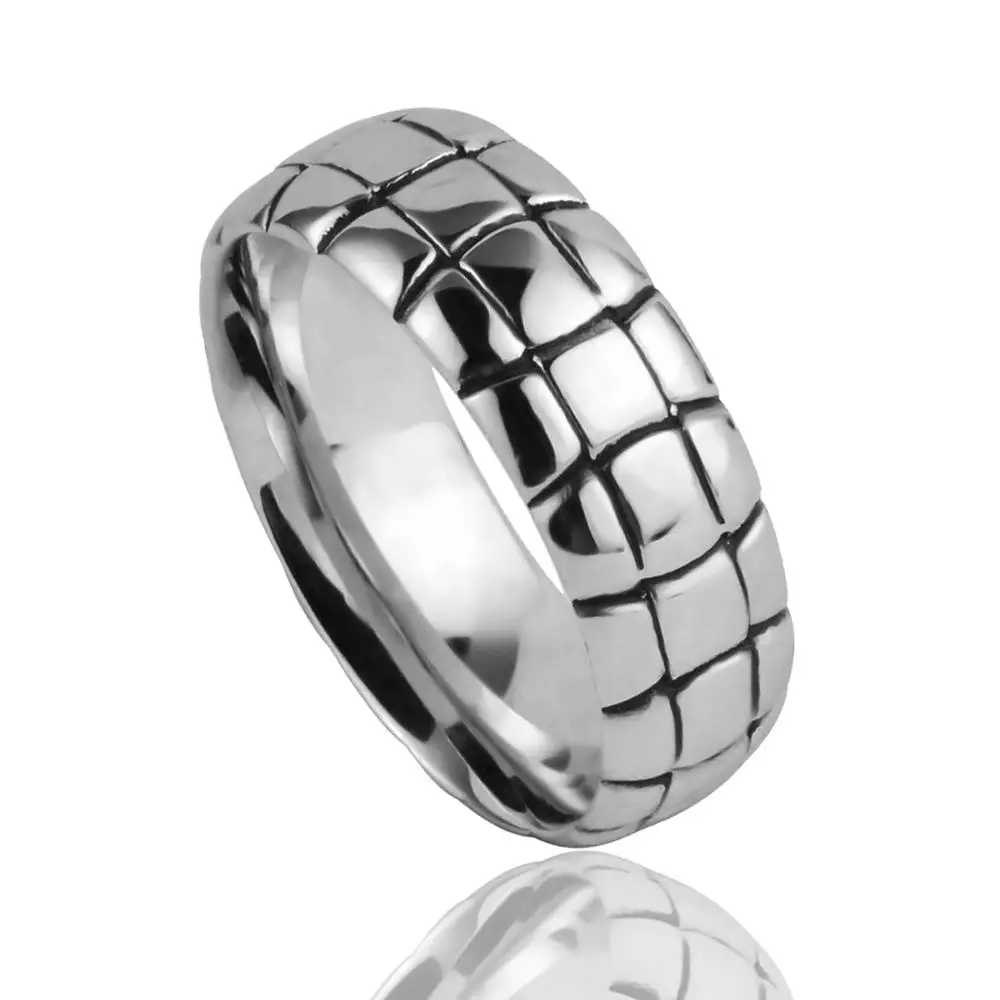 9MM Tortoise Shell Mens Cobalt Ring