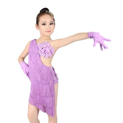 Teen Girls Ballroom Latin Salsa Fringed Dance Dress