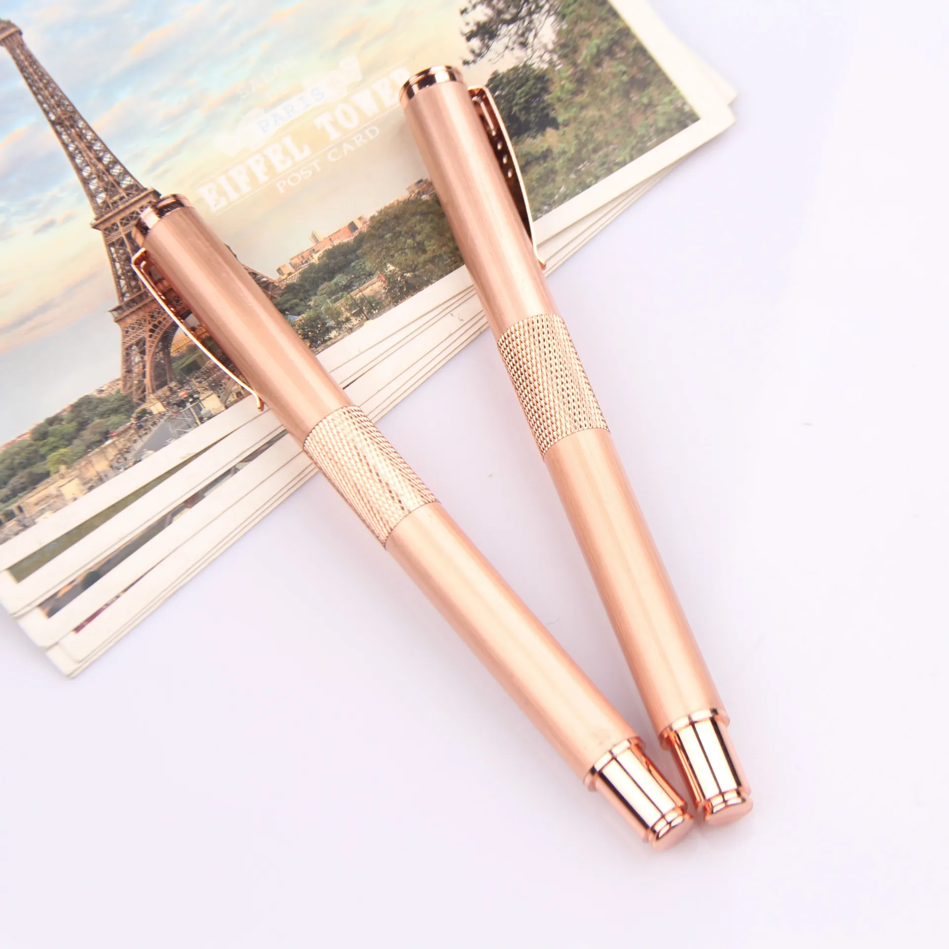 Metal Copper Roller Pen Unique Design Luxury Customized Black Ballpoint Pen Heavy Metal Black Pen with Custom Logo Black or Blue