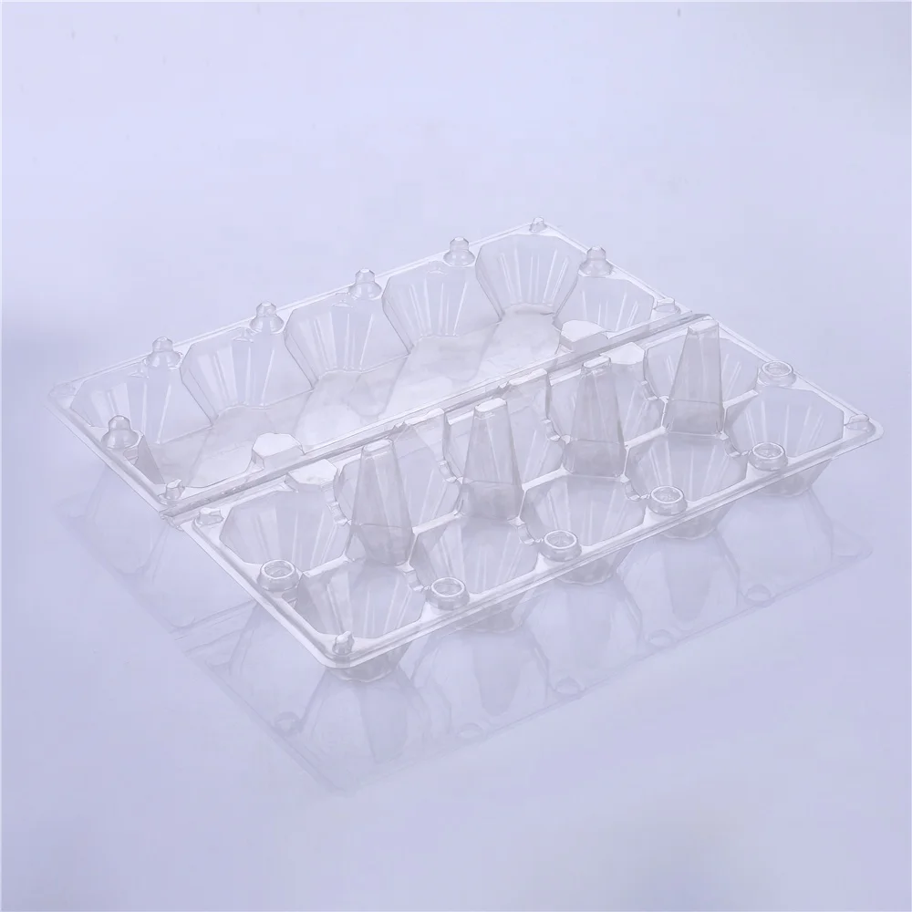 
plastic egg tray/box/carton Eco-friendly customized pvc 10 cell wholesale transparent disposable 