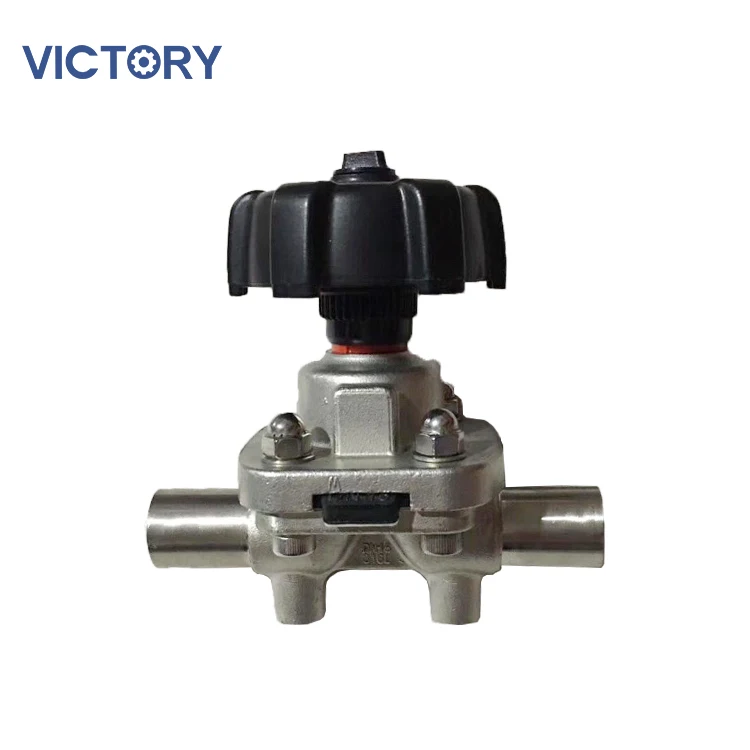 Sanitary Manual Diaphragm Valve Chuck fast loading Butt welding Connection