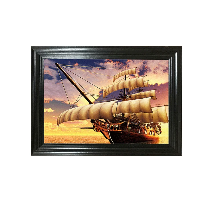 Высокое разрешение, линзовидный пластиковый 3d флип-изображение лодки