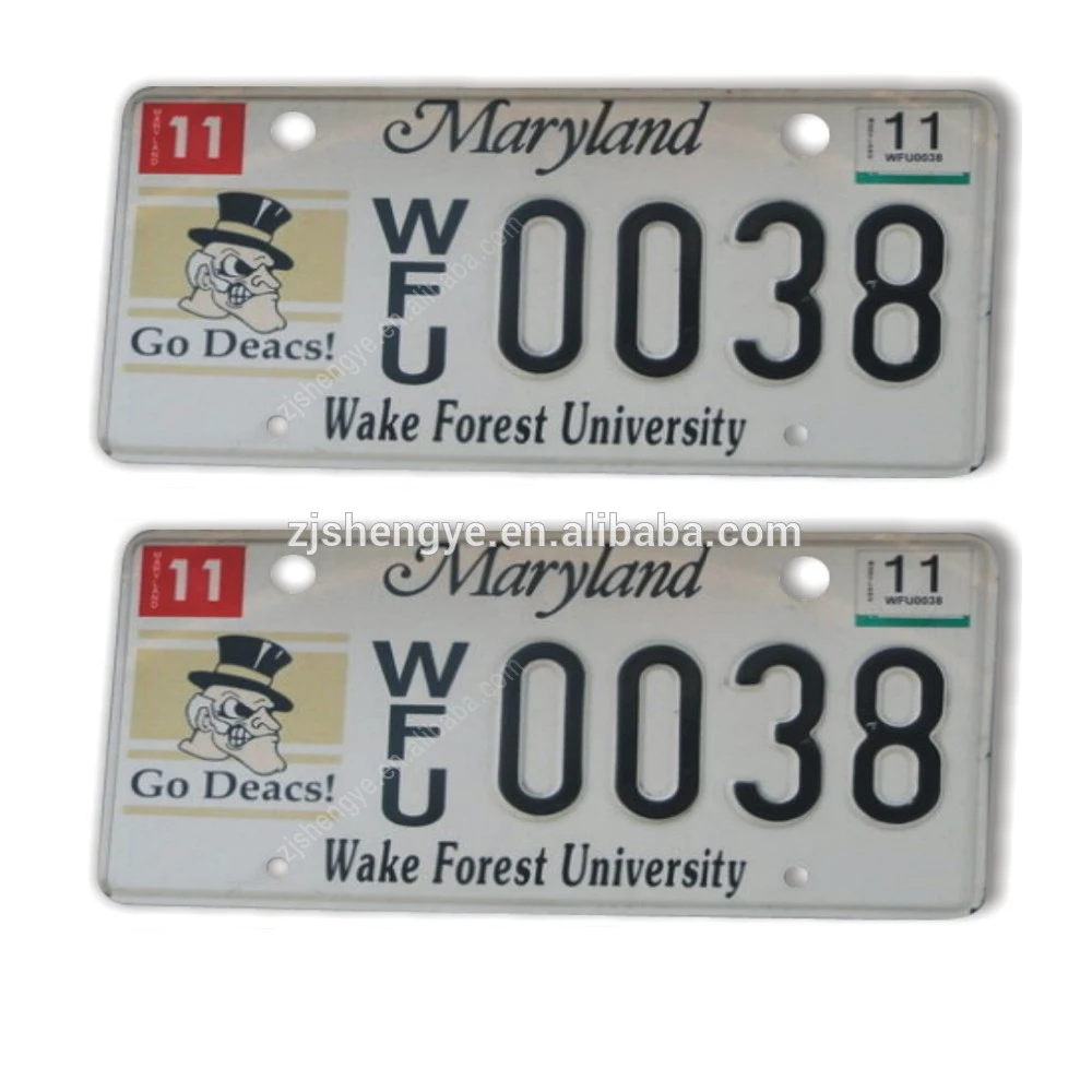 Aluminum custom embossed American promotional license plate