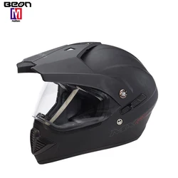 motocross helmet manufacturer BEON B-601 black orange double visors motorcycle helmet cross face helmet