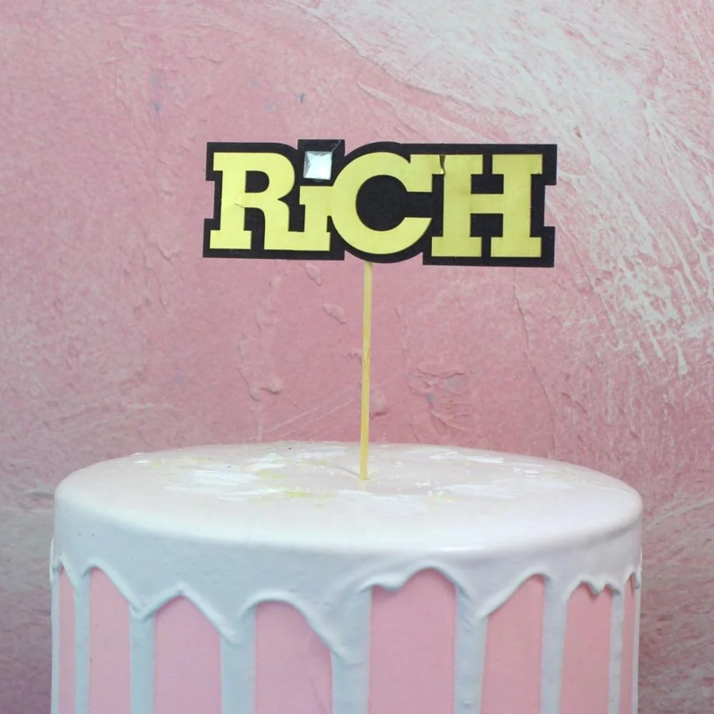 Золотой хип-хоп rap Skr богатый Рэппер рок-торт Топпер для вечеринок Инс Вечеринка день рождения торт украшение чашки топперы