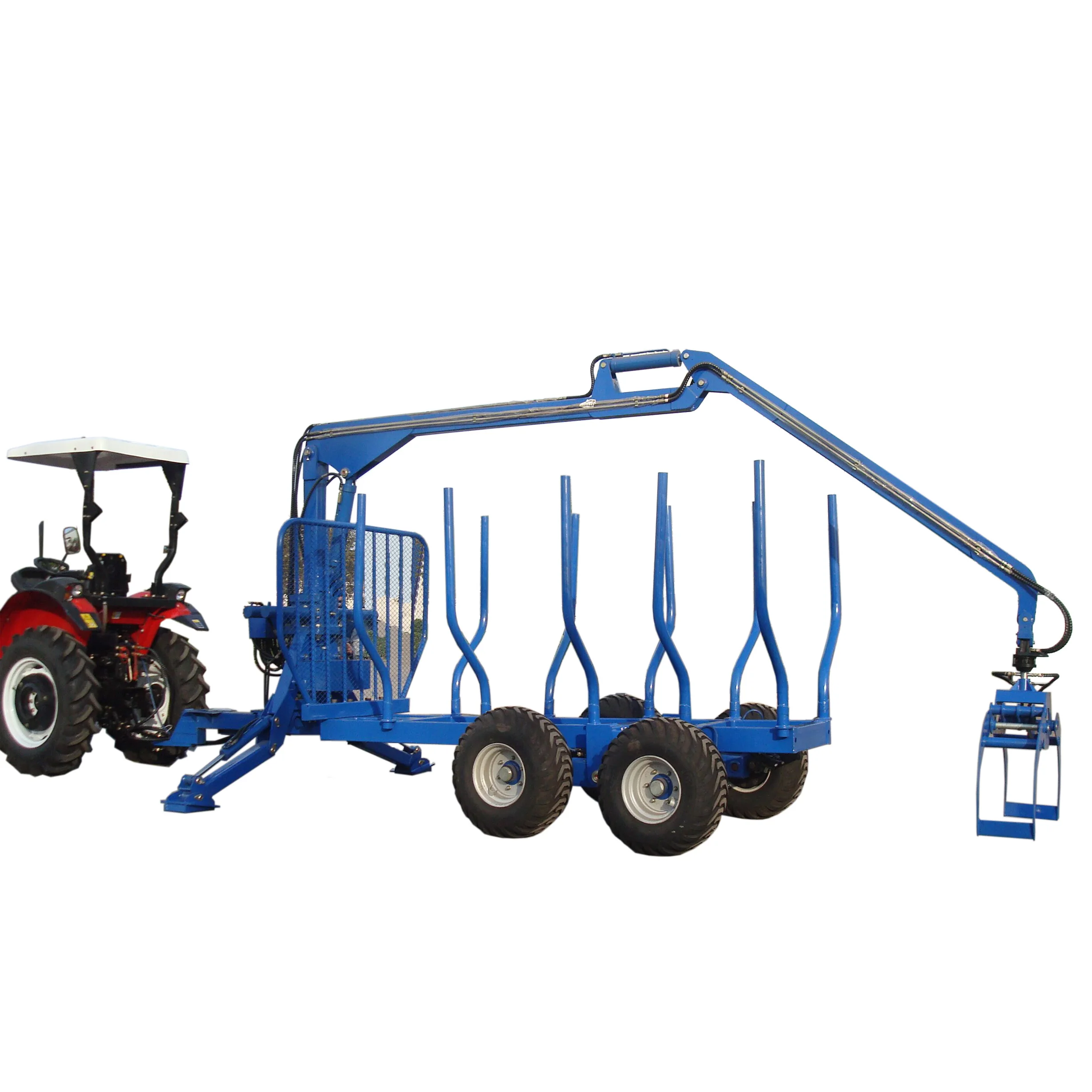 CE Certificate 5 Tons Log Loading Trailer with Crane