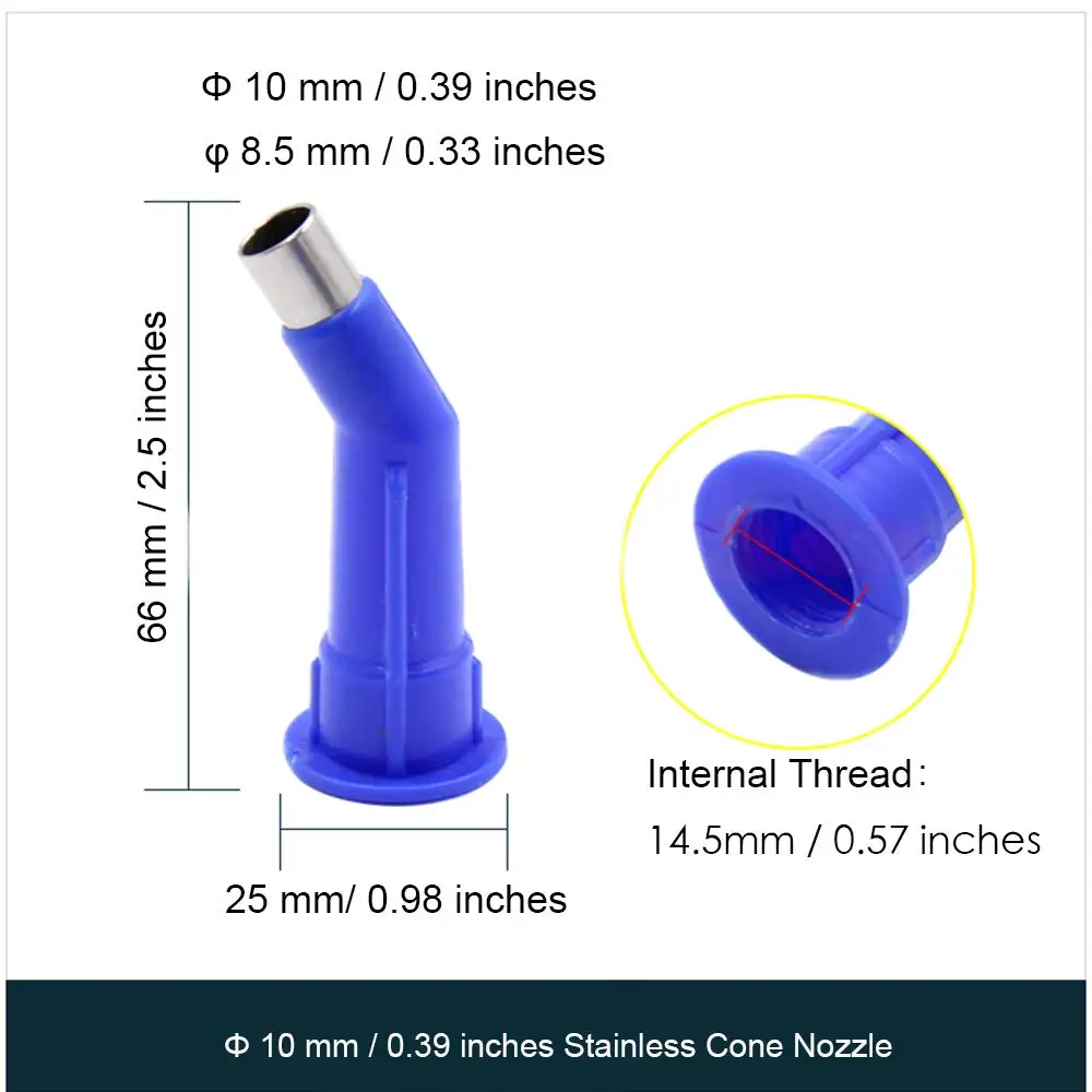 Bent Plastic Cone for Caulking Gun Sausage & Cartridge Type Stainless Caulk Nozzle Dual-use Structural adhesive Apply for Door W