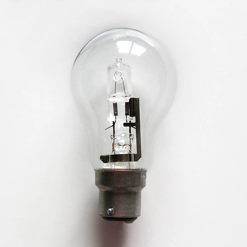 Галогенная прозрачная стеклянная лампа A55 70 Вт 220 В A19