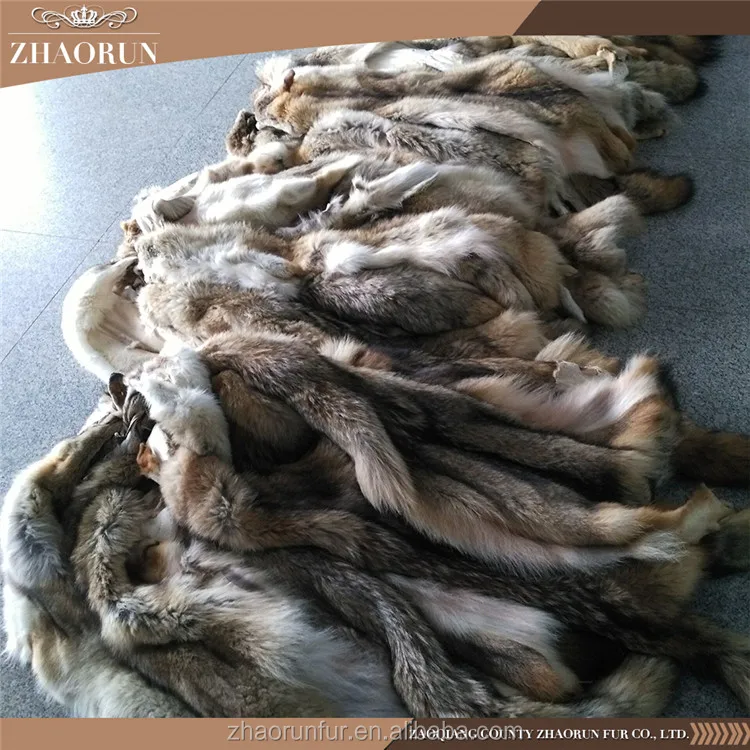Coyote Fur Wholesale Customized Real Coyote Fur Trim Strips for Collar Parka Hood Trimming