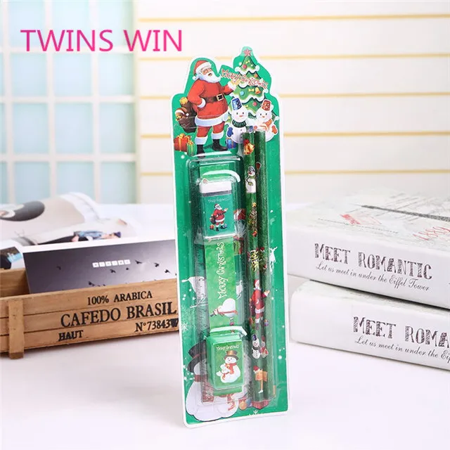Factory wholesale school supplies custom design kids eco eraser and pencil stationery set for 2019 new christmas gift ideas 157