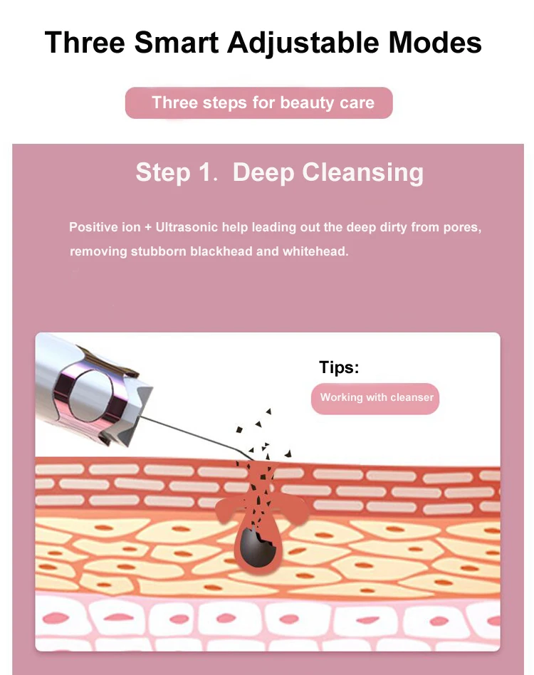 NEW beauty and personal care device ultrasonic deep cleansing ultrasonic skin scrubber for women