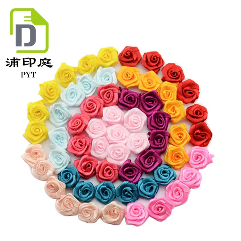 Direct factory seller promotion wholesale cheap hand made ribbon rose bow/rose flower