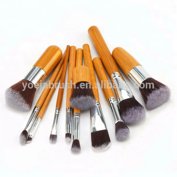 
Cruelty free makeup brushes hot selling bamboo brush with bag 