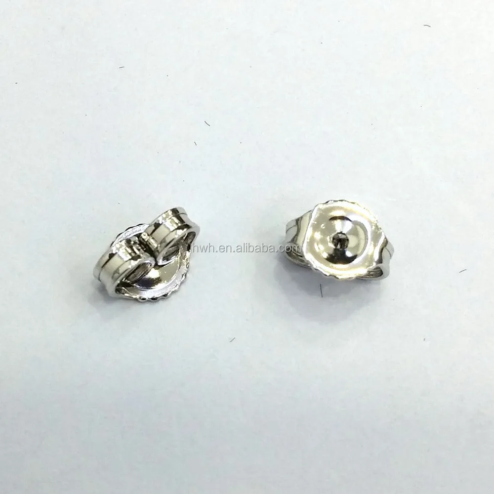H1848 Silver Ear Back Lock / Customer Logo Stamp Engraved 6.4*4.8mm