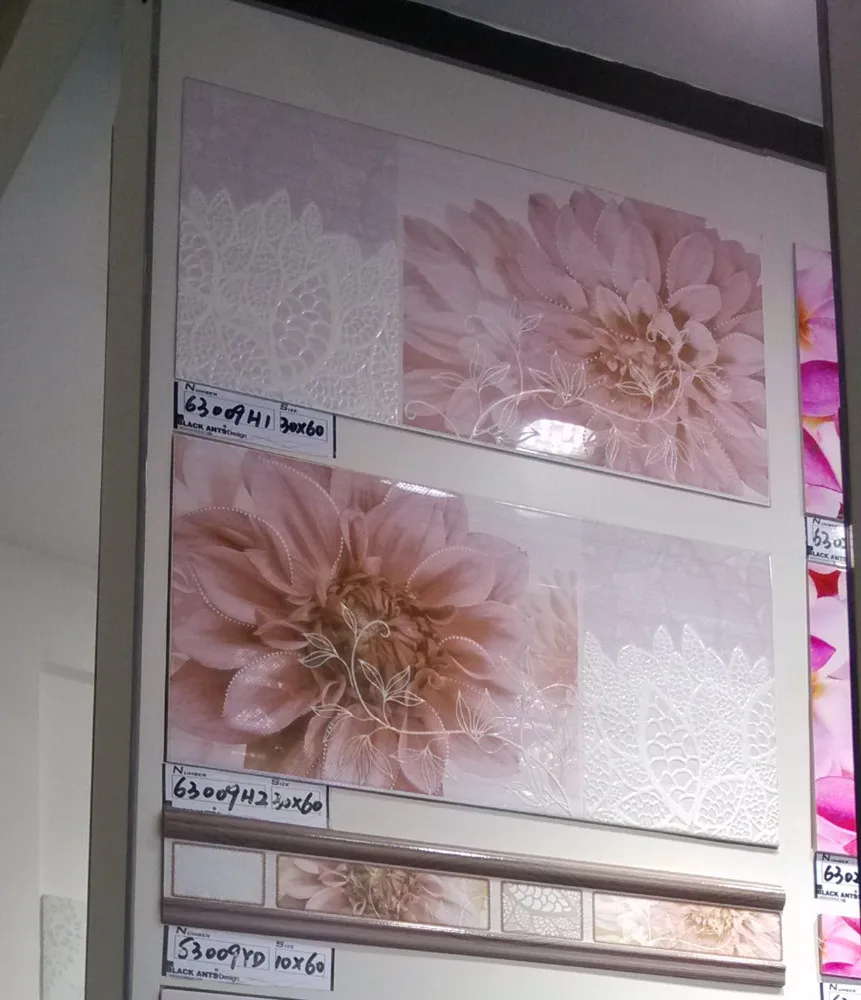 Cheap bathroom flower decoration ceramic wall tiles 30x60