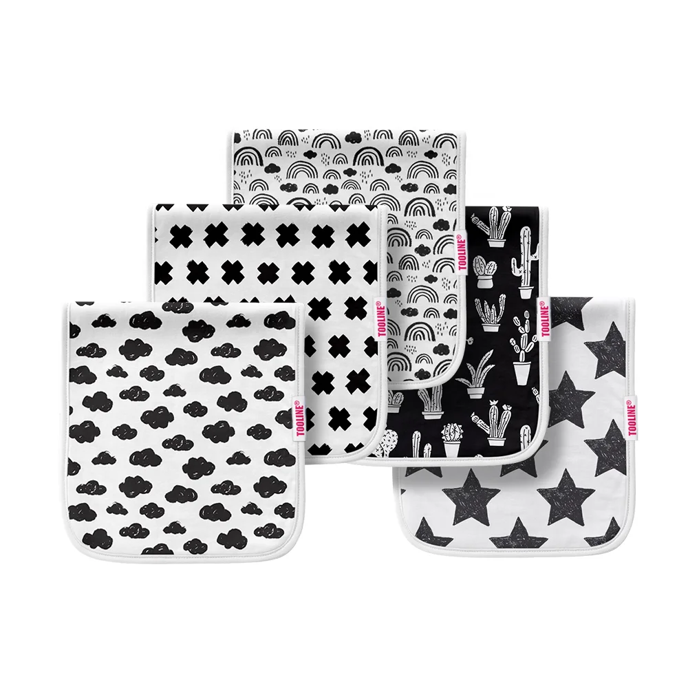 
Factory custom wholesale amazon hot sale waterproof baby burp cloths set 