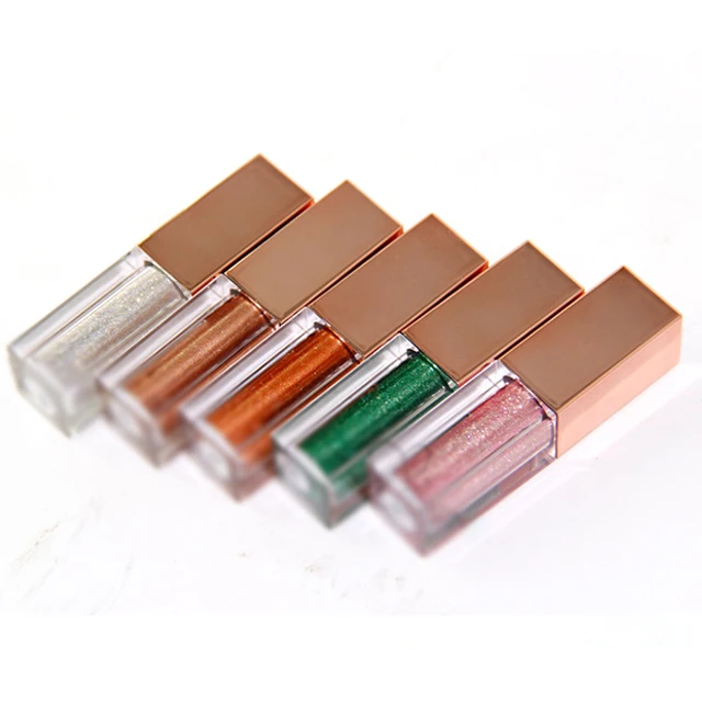 Wholesale single color pearlescent sequins waterproof 10 style liquid eye shadow
