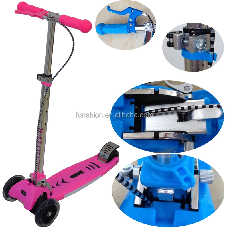 4 wheels kids kick scooter plastic child scooter with Nylon scooter deck