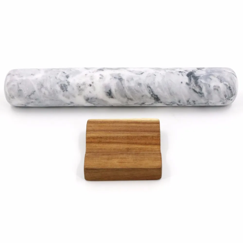 Скалка под мрамор 12 дюймов с многофункциональной деревянной основой, 30 см, каменные инструменты для выпечки